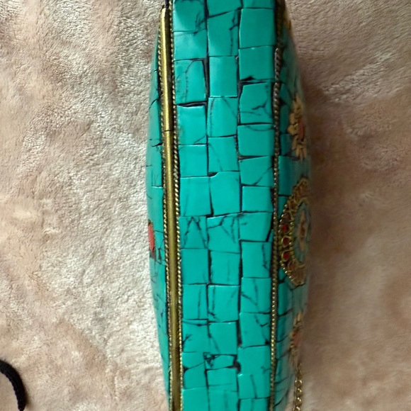 Turquoise and Red Mosaic Women Bag - Picture 8 of 16